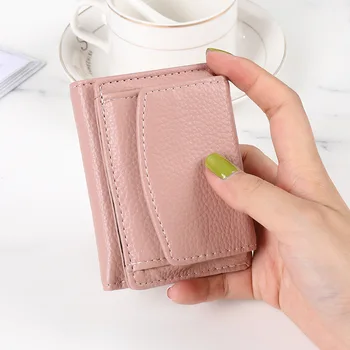 Tri-fold Wallet Mujeres Mini Corto Bolso de Dama Multi-tarjeta de Bolsas de Gran capacidad Monedero 2023 Cuero de la PU de Dinero Simple Titular de la Tarjeta
