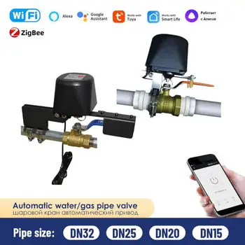 Tuya Inteligente Zigbee Agua Actuador de la Válvula de WiFi de la Válvula de Gas Controlador de Ajuste DN15 DN20 DN25 DN32 Soporte de Tubo de Alexa, Google, Yandex, Alice