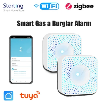 Tuya WiFi/ZigBee GAS GLP Sensor de Fuga de Alarma de Seguridad contra Incendios Detector de APLICACIÓN de Control de Seguridad de la Casa de Fugas Sensor de Soporte de la Vida Inteligente de la Aplicación