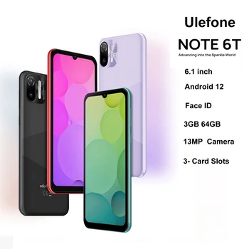 Ulefone Nota 6T 3 GB 64 GB Cara de IDENTIFICACIÓN ID de 6.1 pulgadas Android 12 MTK6761 WB Quad-core 4G Netwok Smartphone Dual Sim