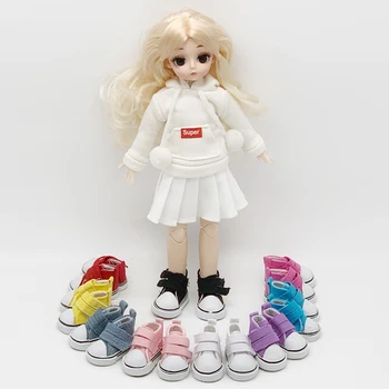Un par Surtido de 9 a Color de 5 cm de Zapatos de Lona Para BJD de la Muñeca de la Moda Mini Toy Zapatos de la Zapatilla de deporte Zapatos de Muñeca Bjd para Muñeca rusa et015
