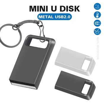USB2.0 Disco de 4 GB USB Flash Drive de 32 GB Fresco Pendrive de Metal de 8 GB Pen Drive de 16 GB memoria USB de Color Plata Unidad Flash de alta velocidad