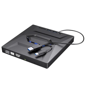 USB3.0+de Tipo C, el Quemador de DVD, DVD RW grabador de CD Unidad de disco Óptico Externa de CD/Reproductor de DVD Para PC