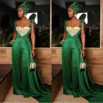 Verde Africano 2020 Trajes de Prom Vestidos de Novia de Perlas de Cristal de vestidos de Noche Plus Size Elegante Vestido de Fiesta de la abendkleider