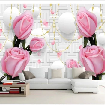 wellyu pared artículos de decoración para el hogar fondo de pantalla Personalizado Rosa rosa grabada de la TV sofá de la pared de fondo de la pared de artículos de decoración para el hogar behang