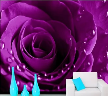wellyu Personalizado a gran escala de los murales de la estética moderna elegante, sencilla de alta definición de color púrpura de la rosa de papel tapiz de fondo de pantalla