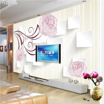 wellyu Personalizados de gran fondo de pantalla de murales en 3D estéreo de las flores rosas sala de estar cuarto de hotel TV telón de fondo de papel de parede 3d de papel de pared