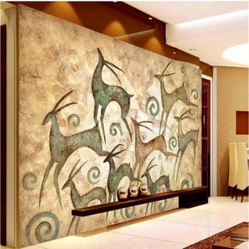 wellyu Personalizados de gran frescos retro abstracto Americano crack elk mural de la pared de fondo telas no tejidas de papel tapiz papel de parede