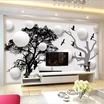 wellyu un fondo de pantalla Personalizado papel de parede Tronco silueta de fondo de pared 3D de fondo de la pintura de la pared del dormitorio tema behang