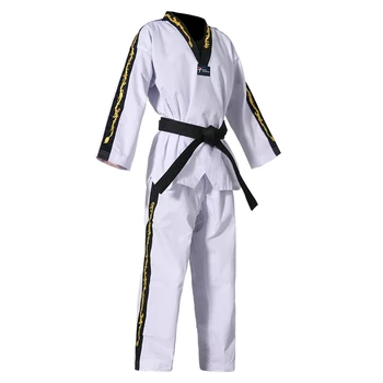 WT Blanco Aprobado por el Taekwondo Estudiante Dobok de Adultos de la Formación de Niños Traje de Uniforme Gi Bordado Dragón Patrón