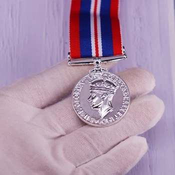 WW2 Georgivs VI Británico Militar de la Guerra de la Medalla Con la Cinta Original