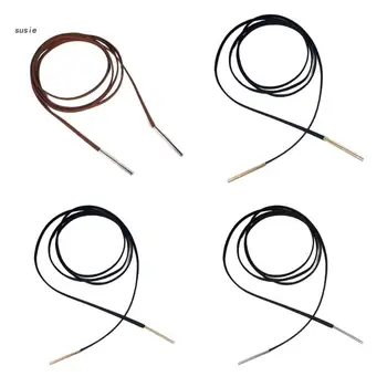 X7YA Trenzado de Cable Negro Gargantilla Bowknot de la Cuerda de la Cadena Collar Unisex de la Joyería para las Mujeres
