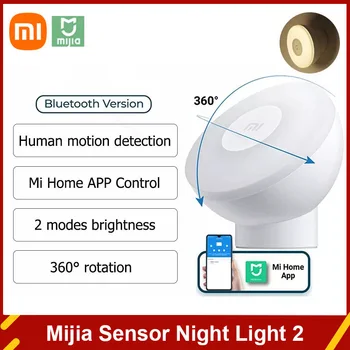 Xiaomi Mijia Luz De La Noche 2 Versión De Bluetooth Brillo Ajustable Infrarrojos Inteligente Sensor De Movimiento Con Base Magnética Para Mijia App