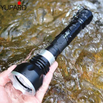 YUPARD impermeable de Buceo buzo XM-L2 T6 LED de la Linterna de pescado de la Lámpara amarilla de luz blanca 18650 batería recargable de la Antorcha