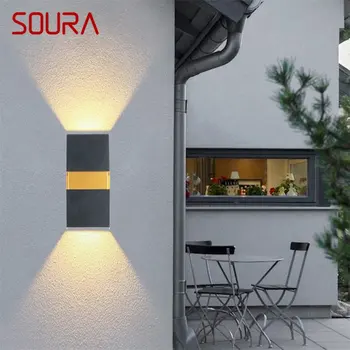 ·SOURA al aire libre de la Luz de Pared Contemporáneo LED de la Lámpara Impermeable de Lamparas Decorativas Casa Para Escaleras del Porche