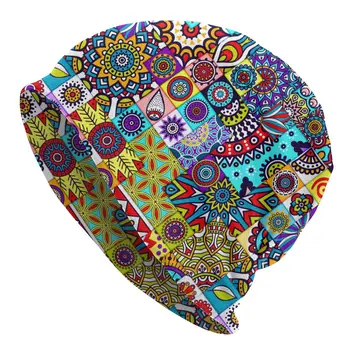 África Étnicos, Geométricos de Diseño Floral Gorro Beanie Sombrero de punto de las Mujeres de los Hombres de Ankara Patrones de Invierno Cálido Skullies Gorras Gorra de Esquí