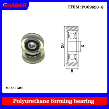 【SHABER】la fuente de la Fábrica de poliuretano formado teniendo PU69620-8 pegue recubiertos de rodamiento de la polea de la guía de la rueda